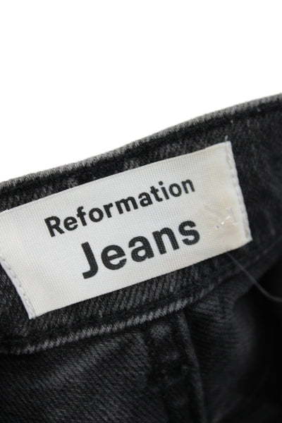 Reformation Womens Ankle Jeans Gray Mid Rise Cotton Blend Size 30
