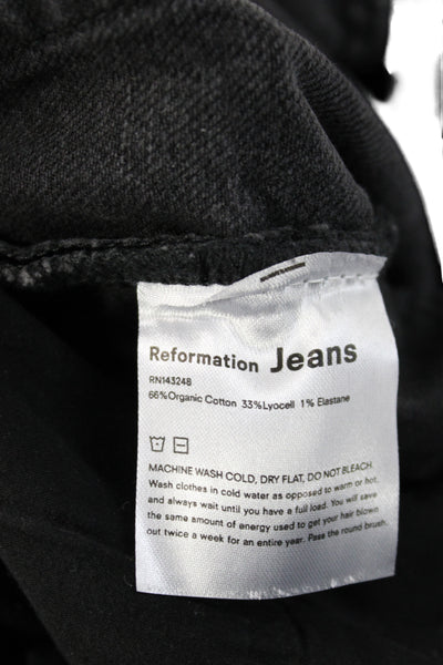 Reformation Womens Ankle Jeans Gray Mid Rise Cotton Blend Size 30