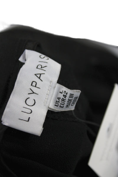 Lucy Paris Women Black Cargo Pants Button Closure Polyester Size L