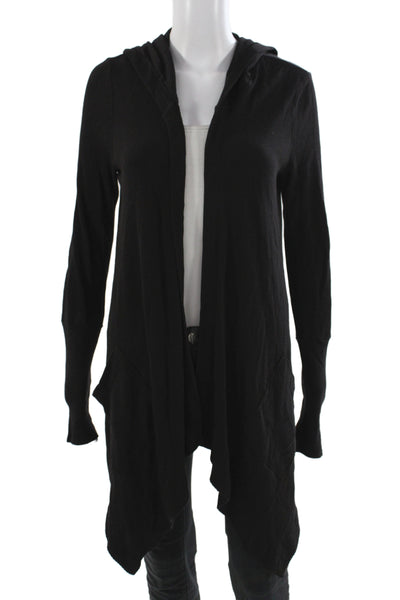 Splendid Women Black V-Neck Cardigan Long Sleeve Micro Modal Size M