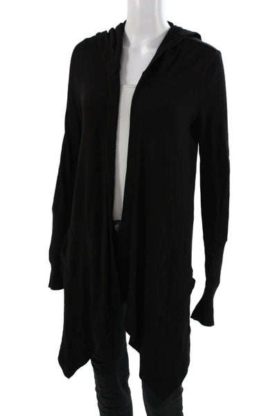 Splendid Women Black V-Neck Cardigan Long Sleeve Micro Modal Size M