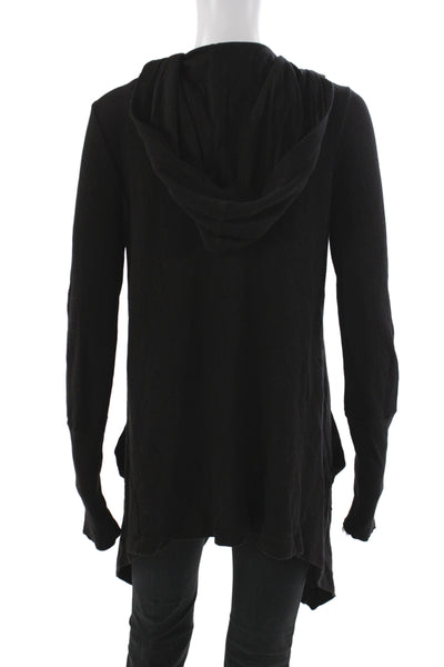 Splendid Women Black V-Neck Cardigan Long Sleeve Micro Modal Size M