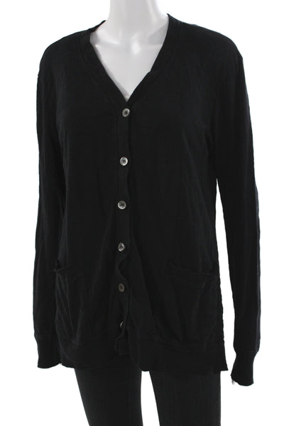 Wilt Women Cardigan Black V-Neck Long Sleeve 100% Cotton Size M
