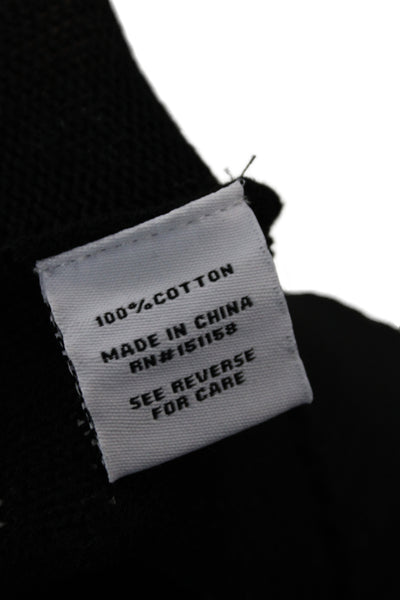 525 Women Cardigan V-Neck Black 100% Cotton Long Sleeve Classic Size M
