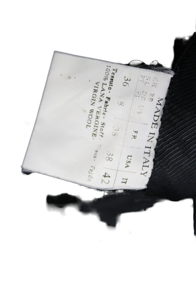 M Made In Italy Womens Black Virgin Wool Overcoat Button Size 8