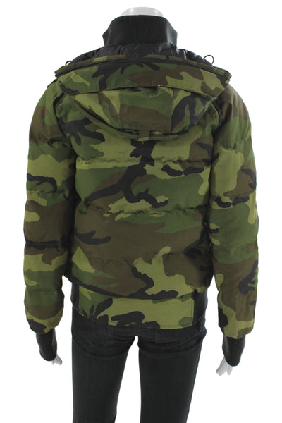 Canada Goose Women Bomber Jacket Green Camouflage Zip Long Sleeve Size S