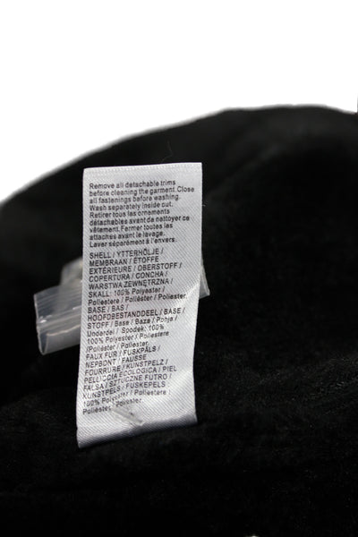 River Island Women Overcoat Black Polyester Long Sleeve Button Size 6