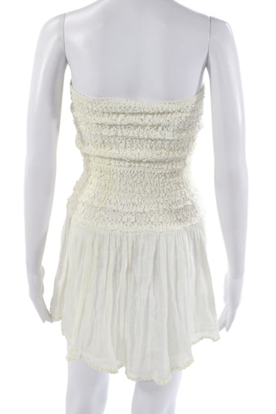 Jens Pirate Booty Women Corset Top Ivory 100% Cotton Sweetheart Boho Size XS