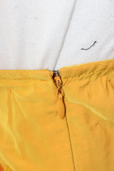 Jean Paul Gaultier Womens Yellow Maxi Skirt Polyester Zip Size 6