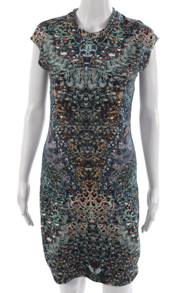Alexander McQueen Womens Sheath Dress Multicolor Animal Print Size L
