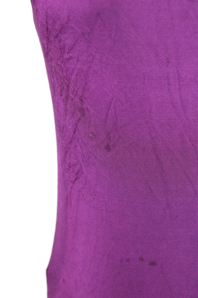 Alberta Ferretti Women Basic Purple Beaded Round Neck Sleeveless Tank Size 8