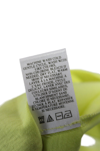 A.L.C. Womens Basic Yellow Cotton Square Neck Long Sleeve T-Shirt Size XS