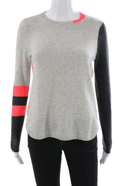 Lisa Todd Women Gray Striped Wool Crewneck Pullover Sweater Long Sleeve Size XS