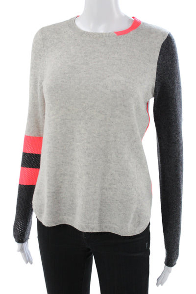 Lisa Todd Women Gray Striped Wool Crewneck Pullover Sweater Long Sleeve Size XS