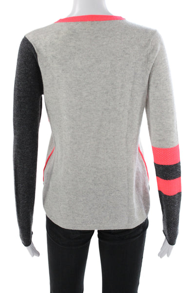Lisa Todd Women Gray Striped Wool Crewneck Pullover Sweater Long Sleeve Size XS