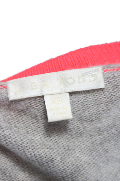 Lisa Todd Women Gray Striped Wool Crewneck Pullover Sweater Long Sleeve Size XS