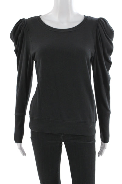 Goldie Women Jersey T-Shirt Black Scoop Neck Long Sleeve 100% Cotton Size XS