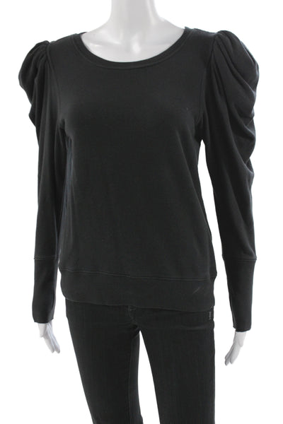 Goldie Women Jersey T-Shirt Black Scoop Neck Long Sleeve 100% Cotton Size XS