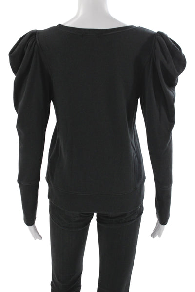 Goldie Women Jersey T-Shirt Black Scoop Neck Long Sleeve 100% Cotton Size XS