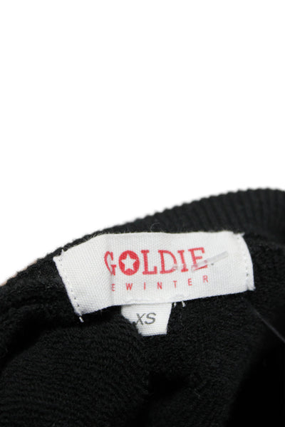 Goldie Women Jersey T-Shirt Black Scoop Neck Long Sleeve 100% Cotton Size XS