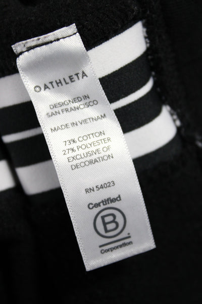 Athleta Womens Black Pullover Sweatshirt Crew Neck Long Sleeve Size S