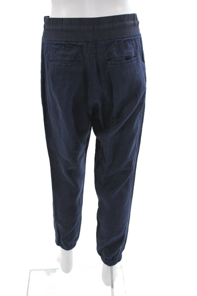 Athleta Women Jogger Pants Blue Linen Drawstring Size 2