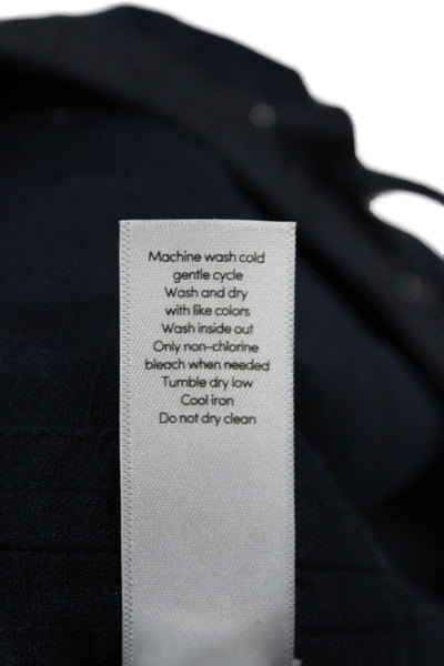 Athleta Women Jogger Pants Blue Linen Drawstring Size 2