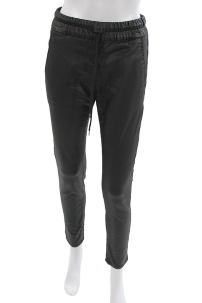 Flog Womens Jogger Pants Black Cotton Drawstring Casual Size 26