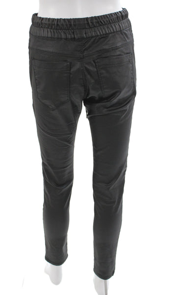 Flog Womens Jogger Pants Black Cotton Drawstring Casual Size 26