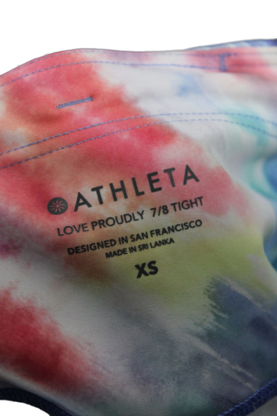 Athleta Womens Ankle Tie Dye Leggings Multicolor Size XS