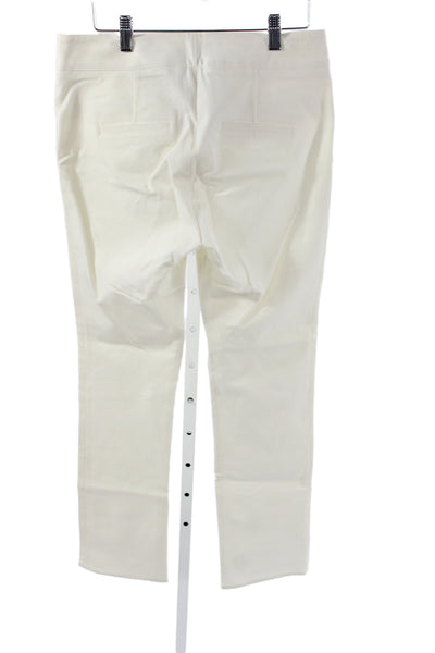 Veronica Beard Women White Dress Pants High Rise Button Size 6