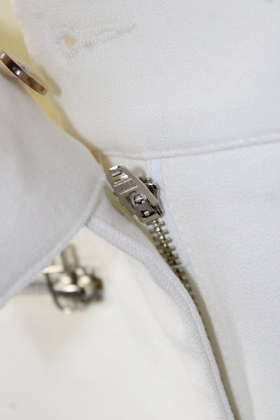 Veronica Beard Women White Dress Pants High Rise Button Size 6