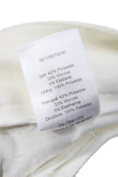 Veronica Beard Women White Dress Pants High Rise Button Size 6