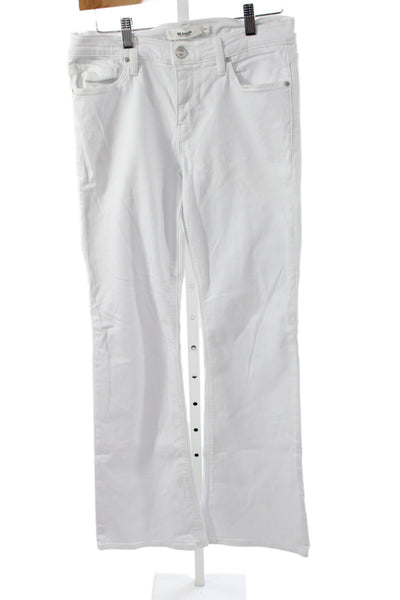 Hudson Womens White Bootcut Jeans Cotton High Rise Inseam 32 Size 28