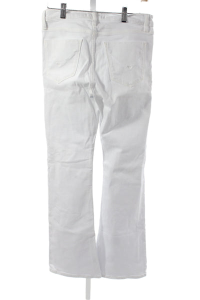 Hudson Womens White Bootcut Jeans Cotton High Rise Inseam 32 Size 28
