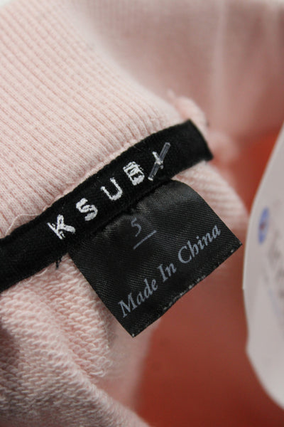 Ksubi Girls Cotton Stretch Cuffed Ankle Sweatpants Pink Size 5