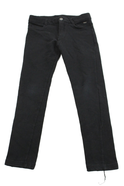Mayoral Girls Cotton Stretch Zippered Ankle Pants Black Size 6