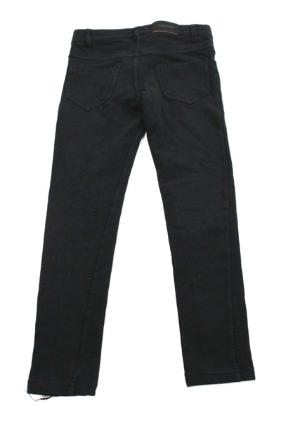 Mayoral Girls Cotton Stretch Zippered Ankle Pants Black Size 6
