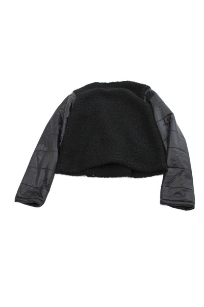 Manila Grace Girls Long Sleeve Zippered Asymmetrical Jacket Black Size 12