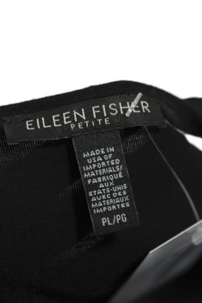 Eileen Fisher Womens Black Sleeveless Round Neck Basic Tank 95% Viscose Size PL