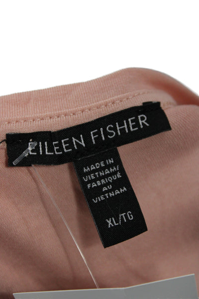 Eileen Fisher Women Tunic T-Shirt Long Sleeve Round Neck Pink Size XL