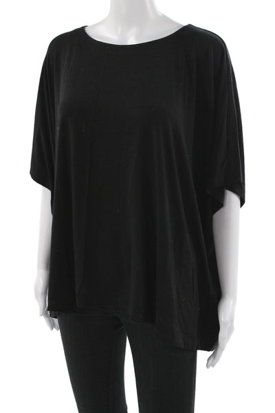 Eileen Fisher Women Basic Black T-Shirt 95% Tencel Short Sleeve Size 1X