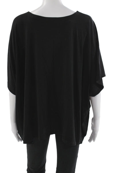 Eileen Fisher Women Basic Black T-Shirt 95% Tencel Short Sleeve Size 1X
