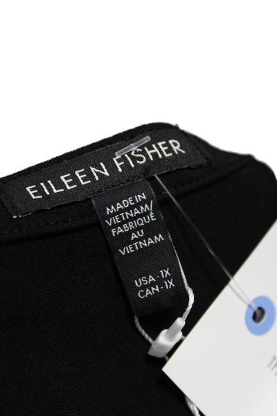 Eileen Fisher Women Basic Black T-Shirt 95% Tencel Short Sleeve Size 1X