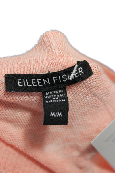 Eileen Fisher Women Pullover Sweater V-Neck Long Sleeve Pink Linen Size M