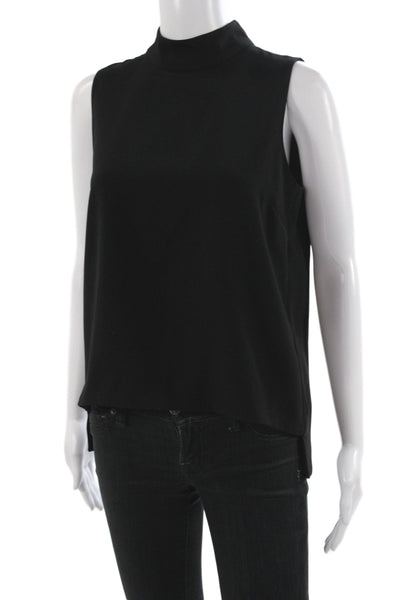 Zara Woman Women Black Mock Neck Sleeveless Tank Basic Polyester Size S