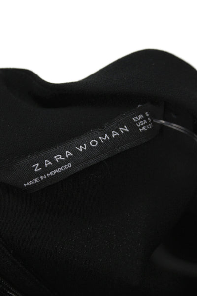 Zara Woman Women Black Mock Neck Sleeveless Tank Basic Polyester Size S