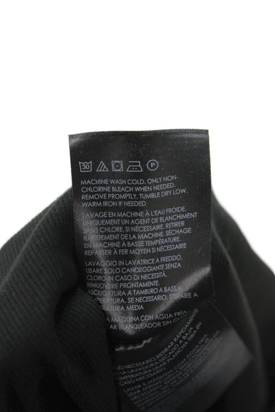 Club Monaco Women Black Cotton Crew Neck Short Sleeve Basic T-Shirt Size S