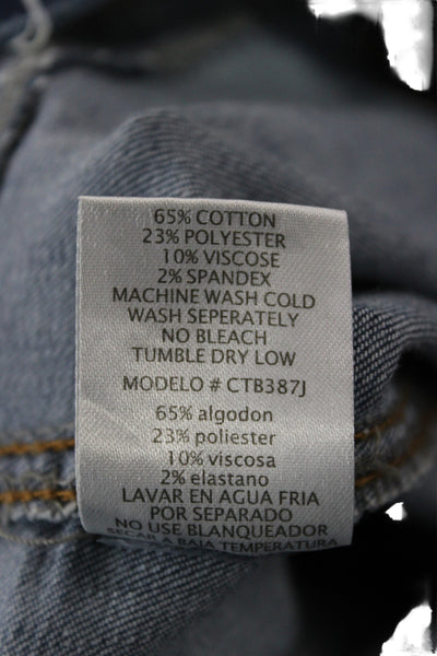 Black Label Women Basic Jacket Blue Long Sleeve Button Solid 65% Cotton Size S
