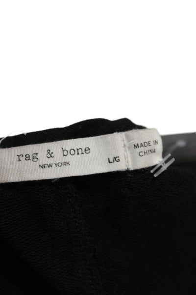 Rag & Bone Womens Basic Sleeveless Tank Black Scoop Neck Modal Size L